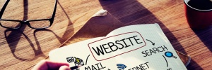 man writing website
